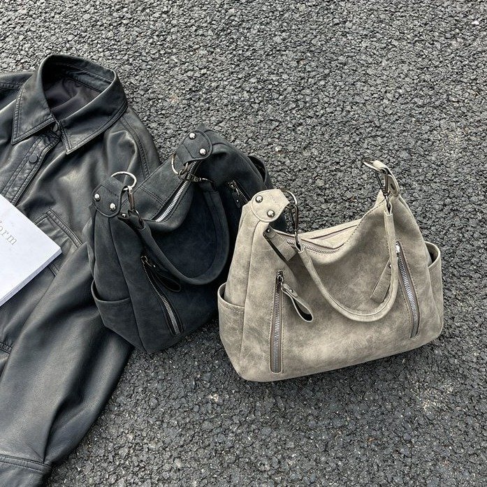 Winter New European and American Retro Handbag Women s fashion Crossbody Bag Double Zipper Large Bag Designer Bag Shoulder Bag