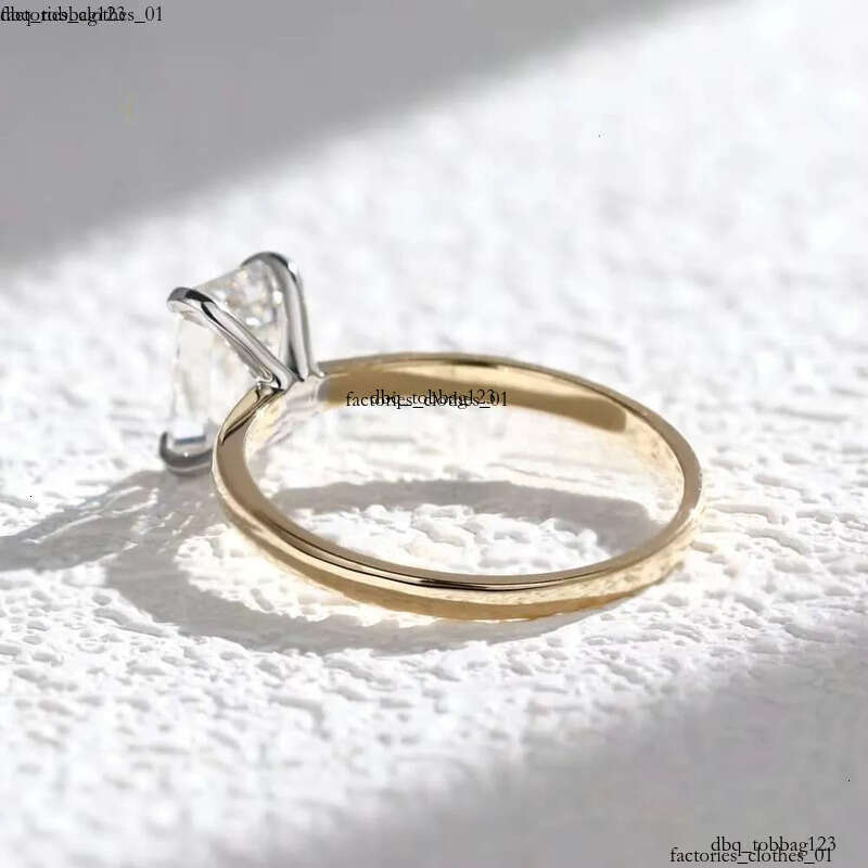 Solid 14K Gold 2CT D VS1 Emerald Cut Lab Rings IGI Wedding Dia Engagement Ring for Her