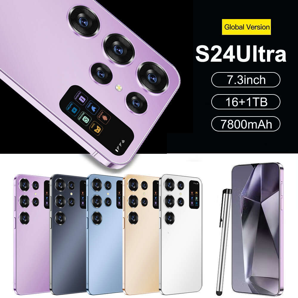HD Display Mobile Phone Android Smartphone S24 Ultra 7.3Inch Large Screen 16+1Tb