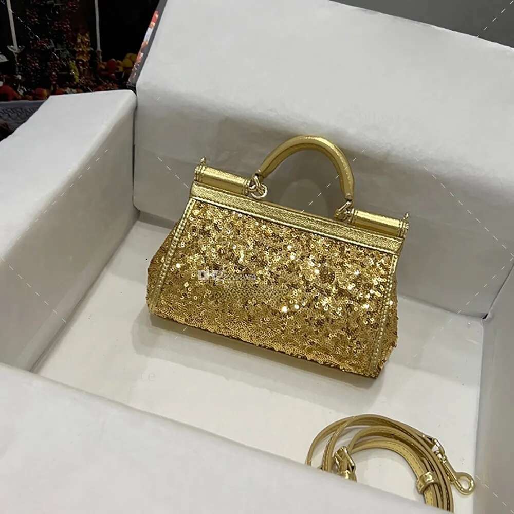 20A designer mini sequin shoulder 18CM crossbody evening bag with box handbag