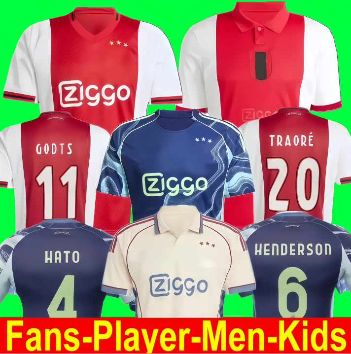 AMS 2025 26 Soccer Jerseys football shirt 25 26 Wout Weghorst Kenneth Taylor Brian Brobbey Oscar Gloukh Raul Moro Youri Baas mens kit kids Amsterdam tenue jersey