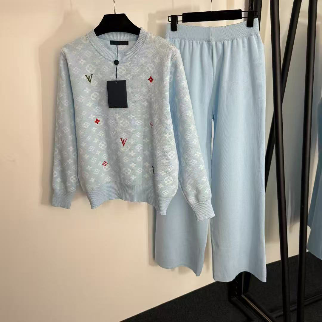 Women Wide-leg pants Designer Womens Tracksuits Top quality Sets For Women Outfits Hoodies embroidery 2 piece Set Tracksuits Cardigan Set Sporty clothing