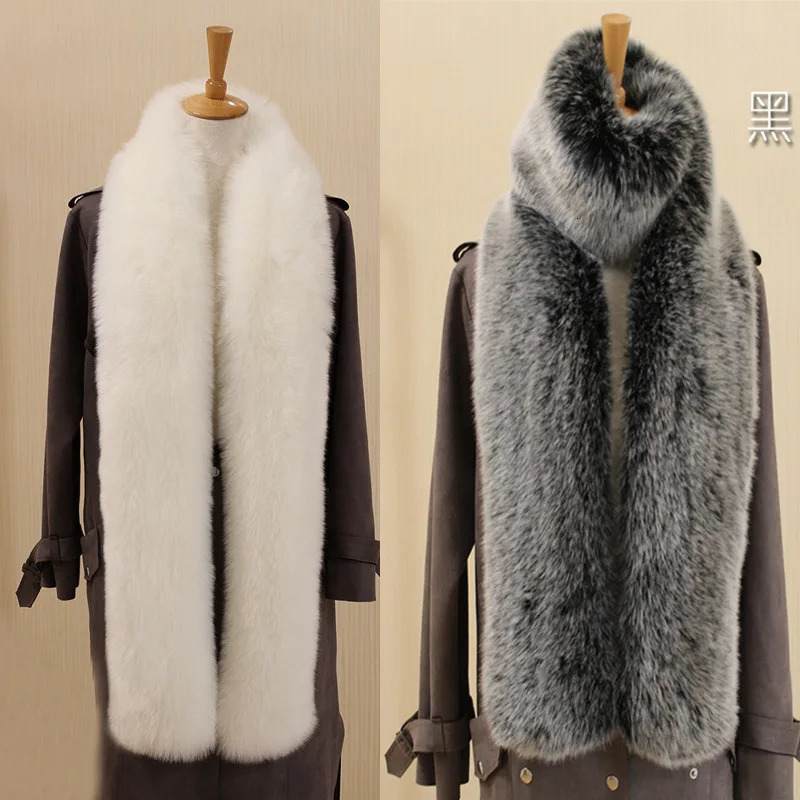 Winter fur shawl scarf fur neck fox collar raccoon fur hat strip women versatile extended style 250929