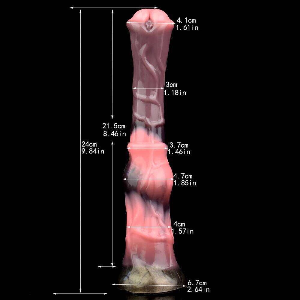 Yocy Silicone Knot Dildo Long Animal Horse Soft Butt Plug With Sucker Vaginal Massager Anal Sex Toys For Adult Games 666