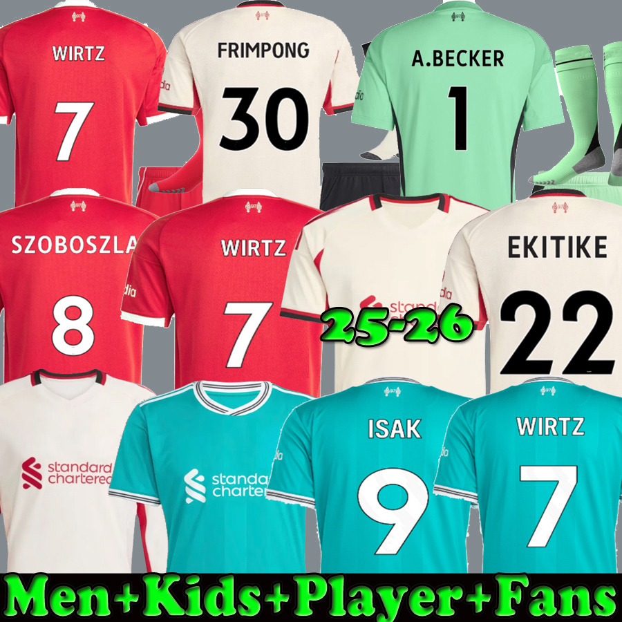 25 26 MAC ALLISTER soccer jersey DIOGO JOTA EkitikE 2025 2026 football shirt RIO SZOBOSZLAI A.BECKER FRIMPONG Wirtz Kerkez men kids kit uniforms SALAH ISAK GAKPO