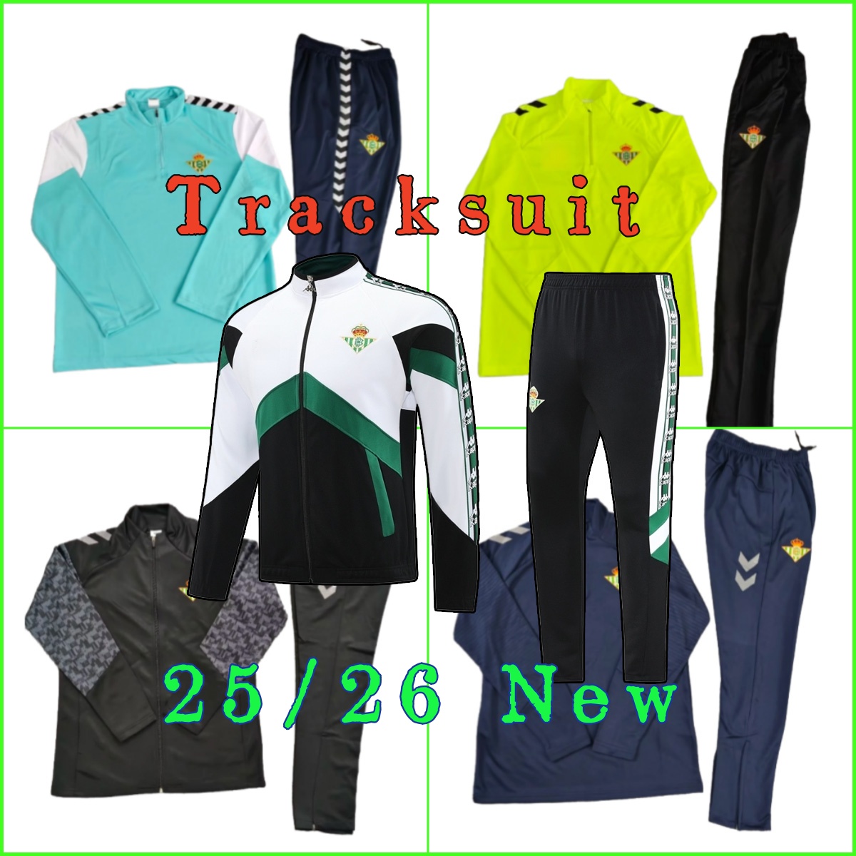 2025 2026 real betis tracksuit long ANTONY 25 26 training shirt long sleeve suit kit uniform chandal adult sweatshirt Sweater long sleeved betis men kids