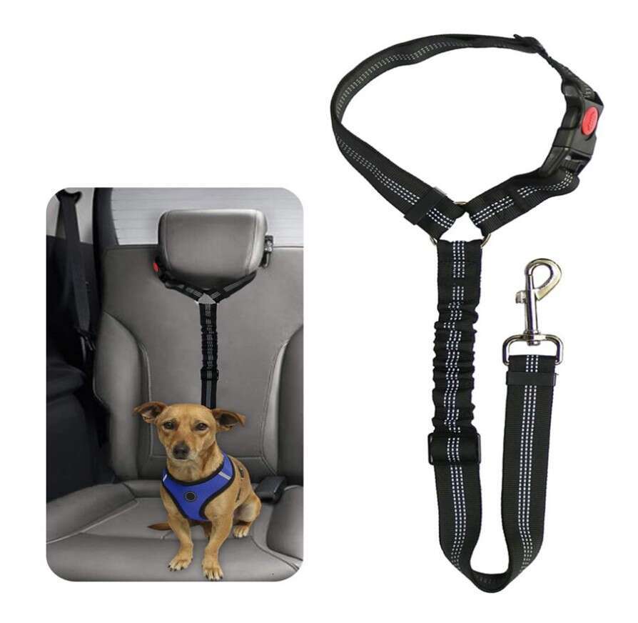 Pet Supplies Car Seat Belt Round Ring Dog Retractable Elastic Reflective Glow-in-the-Dark Cat Leash