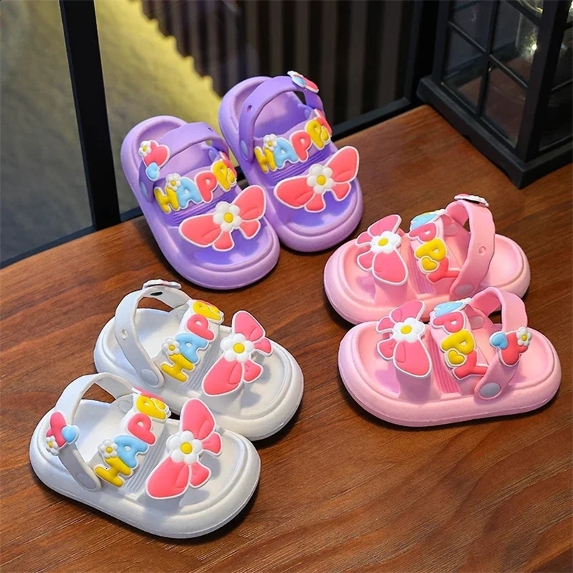 Summer Cute Bow Decoration Toddler Sandals For Aged 0-5 Children Girl Slippers Non-slip Prewalker Flip Flops Home Kids Shoes 250519