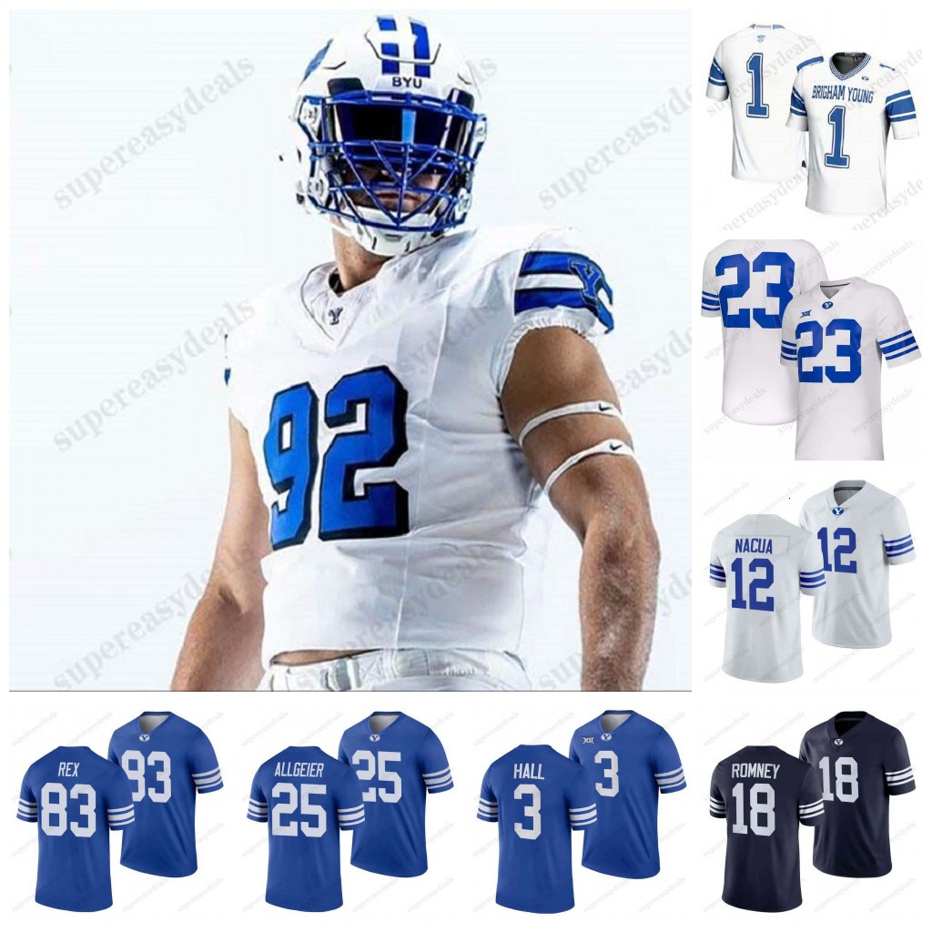 Hot Allgeier BYU Cougars 202425 Football Jersey 3 Jaren Hall 12 Puka Nacua 4 Lopini Katoa 5 Dax Milne 66 James Empey 31 Max Tooley 49 Payton Wilgar 12