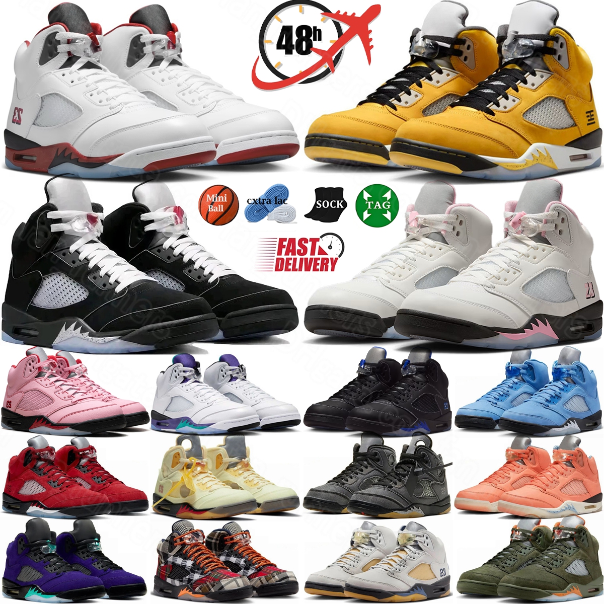 Metallic 5s Shoe Designer Basketball Chaussures Tokyo 5 Fire Red Awake Ny Pink Remensined Man Sneakers Grat