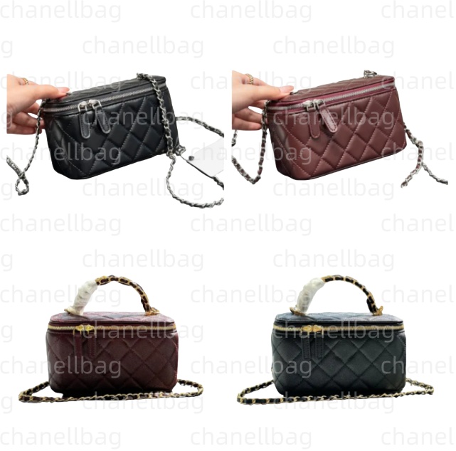 Designer Vanity Bag Cosmetic Bags Chain Strap Crossbody Bag High Quality Leather Bag Womens Make Up Case Small Handbag Mini Small Makeup Bag toiletry Case