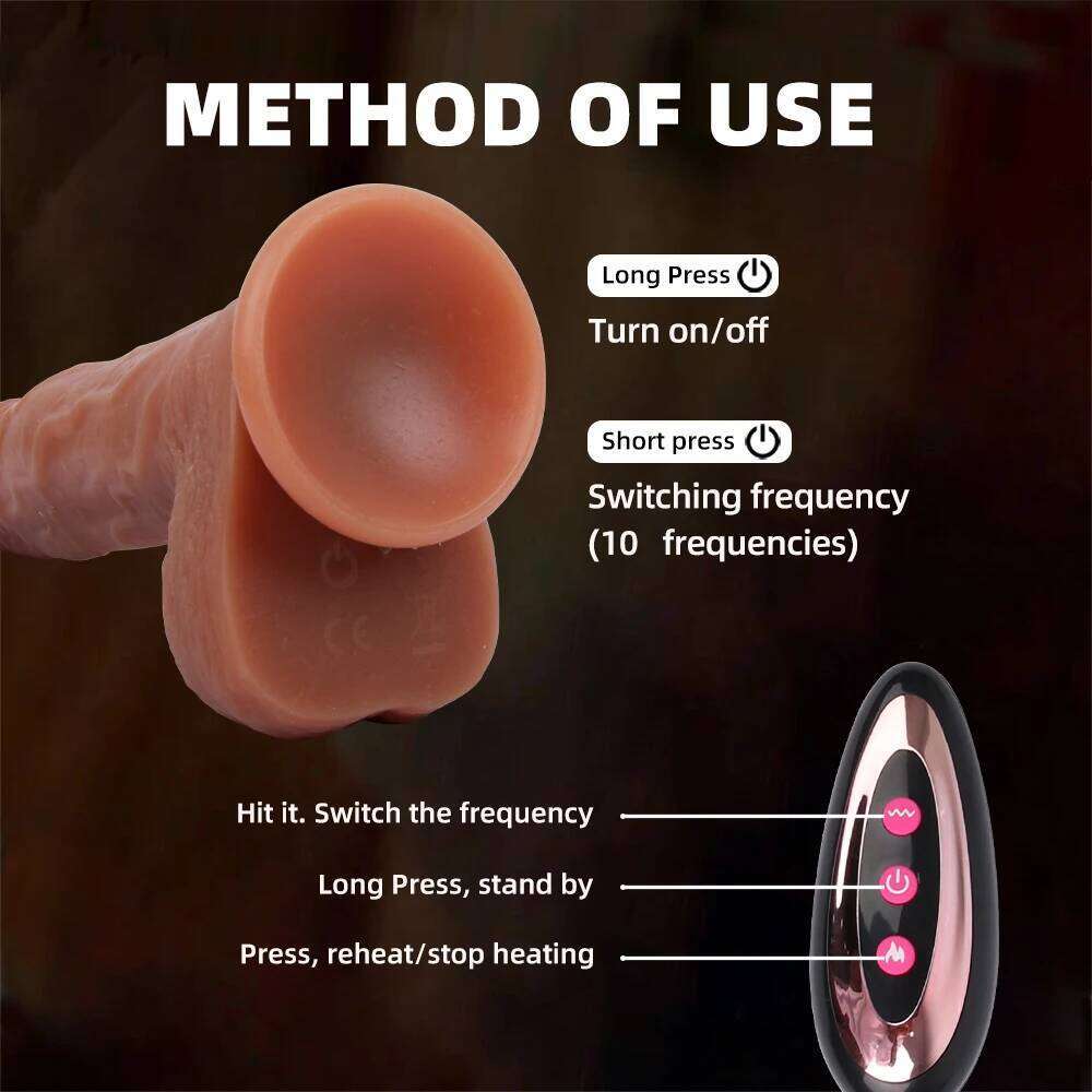Realistic Dildo Vibrator Thrusting Real skin Penetration Anal Vaginal Telescopic Dick Butt Plug Sex Toy For Women 18+ 666
