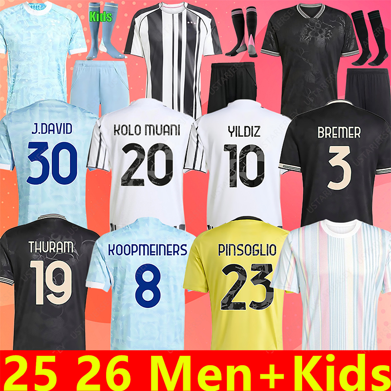 25/26 Soccer Jerseys F.CONCEICAO N.GONZALEZ Fans Player Home Away DOUGLAS LUIZ Bremer Yildiz Openda Thuram J.DAVID Jerseys 2025 Football Shirt Men Kids kit Kits Unifor
