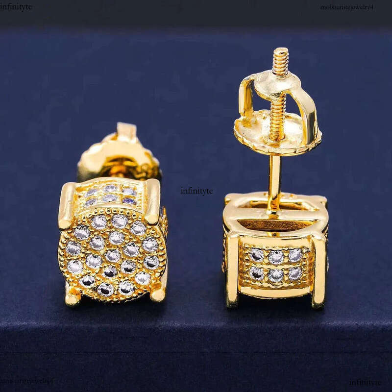 48hours Fast Shipping VVS GRA Certificate Moissanite Dias Sier White Gold Plated Stud Earrings Screw Back 111