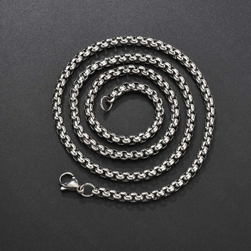 Wholesale 2mm 3mm Hip Hop Gold Plated Men Women Bulk Chain Necklace Stainless Steel Round Box Chains Link for Jewelry Making