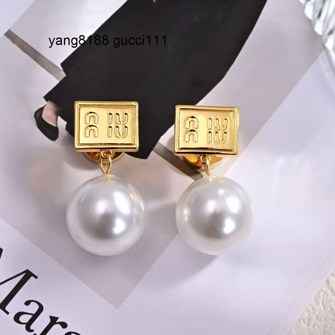 ''Miulies''Miulies''miulys mm luxury Pearl stud earrings brand earrings designer for women Fashion chain bracelet necklace wedding party exquisite gift earrings