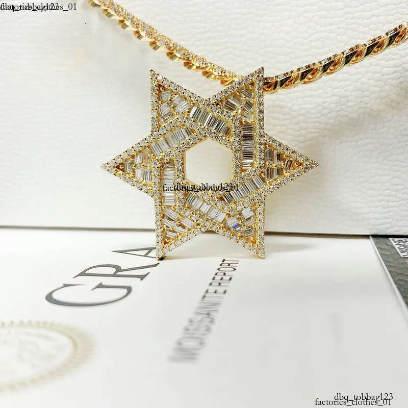 Good Quality Sier baguette Moissanite Hip Hop Je Star of David Jewelry Iced Out Custom Pendant