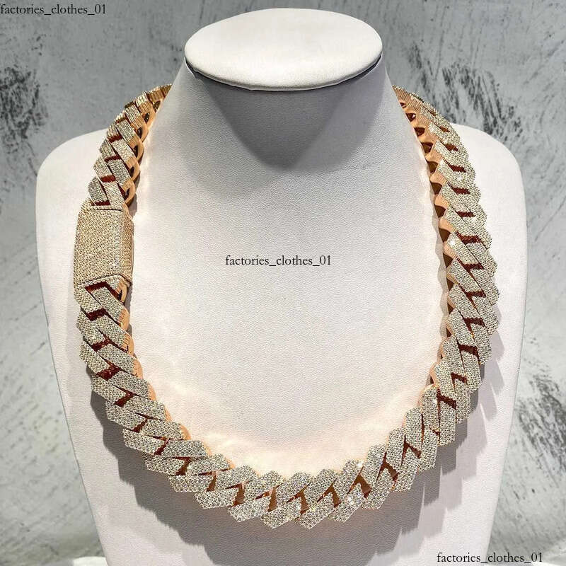 moissanite jewelry cuban link chain Iced Out Pass Dia Tester Vvs Moissanite Jewelry Necklace Bracelet Women 14mm chains for men designer jewlery