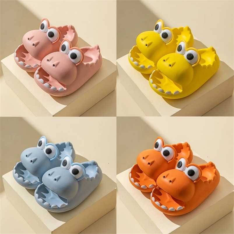 Dinosaur Childrens Slippers Summer Boys and Girls Thick Bottom Non-slip Indoor Home Cartoon Parent-child Sandals Slippers 250604