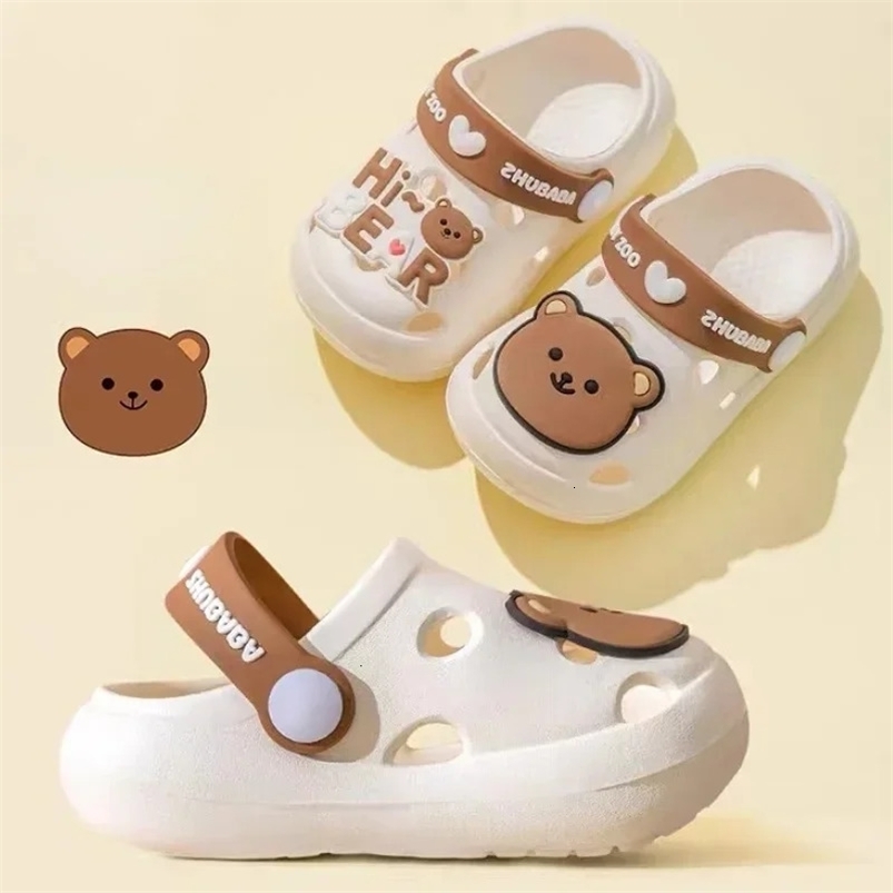 Cartoon Home Slippers Kids Fashion Cute Soft Sole Non-slip Sandals Summer Shoes Baby Unisex PVC Round Head Slippers 250604