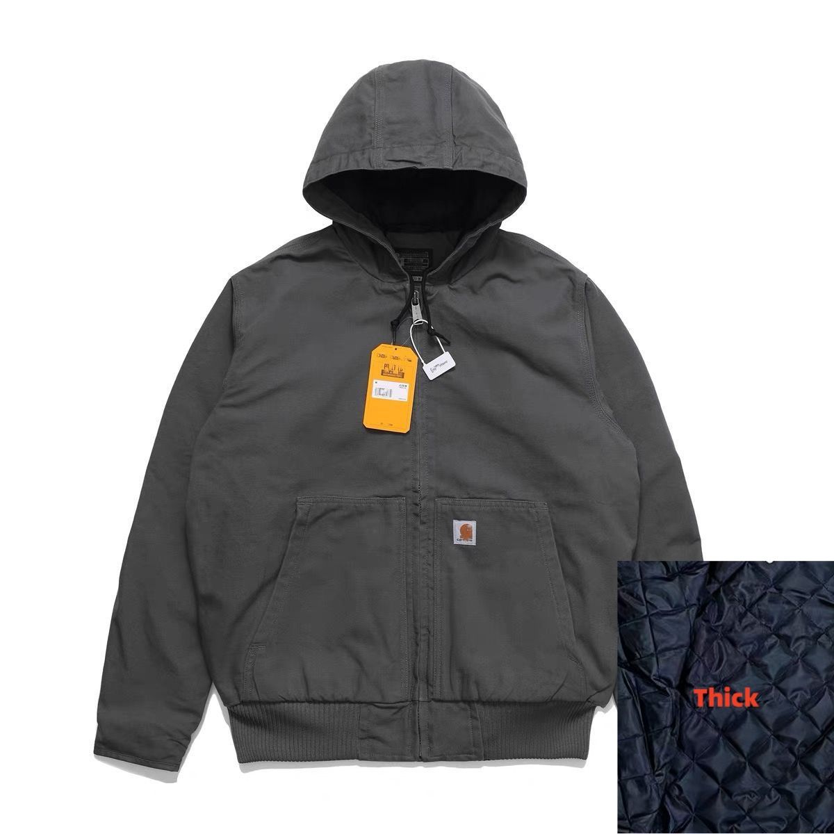 Mens Carharttmen Jacket Designer Carharrets Jacket Coat Top Quality Classic American Hooded Work With Warm And Windproof Cotton Damp Hat