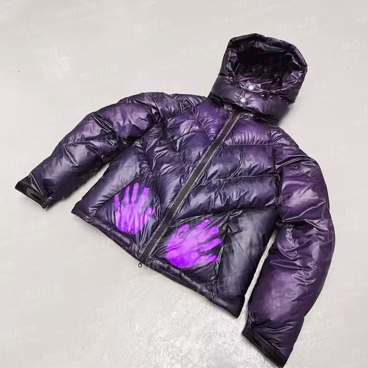 Temperature-Sensitive Color-Changing Winter Down Cotton Jacket - Thickened, Hooded, Warm, Windproof & Waterproof, for Middle-Aged & Young Adults