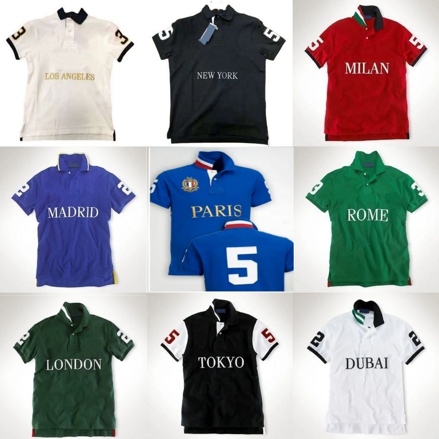 Mens Designer T-Shirts Mens Designer Tshirts Polo Shirts for Men Designer City Name ITALIA Chicago New York Neck MIAMI Short Sleeve Cotton Embroidery Casual 5XL Tee