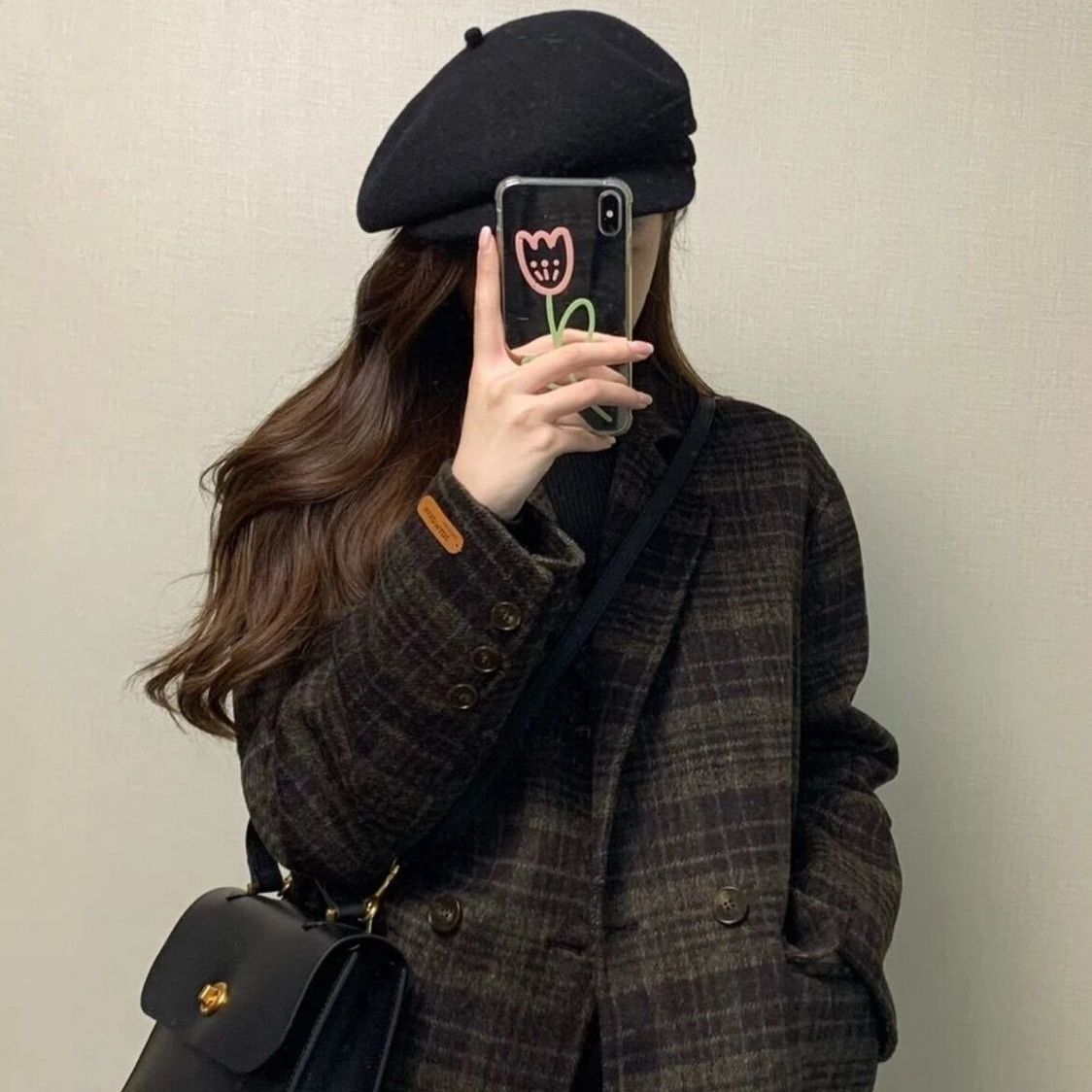 2025 Autumn/Winter New Korean Designer Jacket Coarse Wool Short Coat Thickened design Slimming Multi functional Wool Retro Checkered Sports Fashion Lu