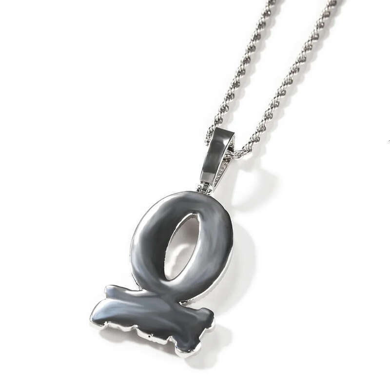 Hip Hop Art Letter O BLOCK Pendant Necklace TopBling Full 5A Zircon Jewelry Cool Men Gift