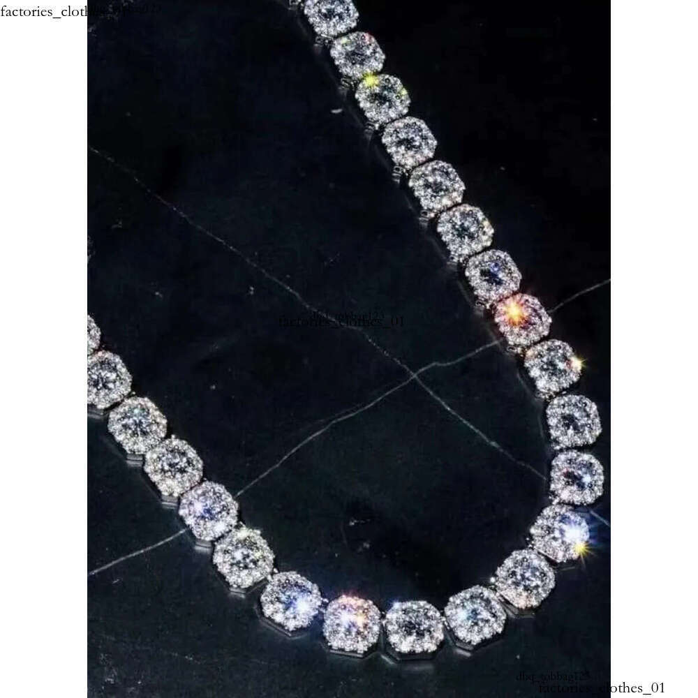 Necklace bracelet Moissanite Dia Custom Vvs Cuban Link S Sier 8mm 12mm Large Tennis Chain Solid Back Hiphop