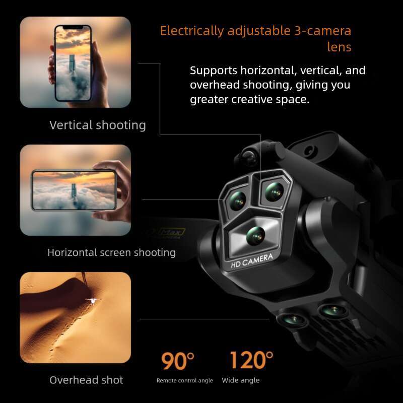 K MAX HD Three Camera Obstacle Avoidance Remote Control Airplane Optical Flow Quadcopter Drone
