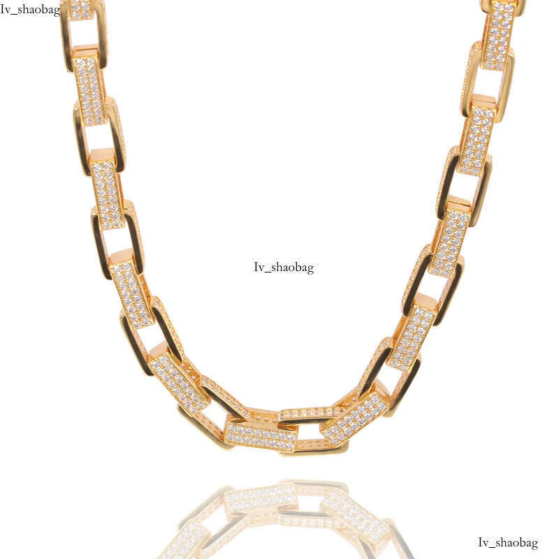 Mens Iced Out Chains Fashion Hip Hop Necklace Gold Sier Square Box Chain Jewelry 4mm 8mm 825 aaa