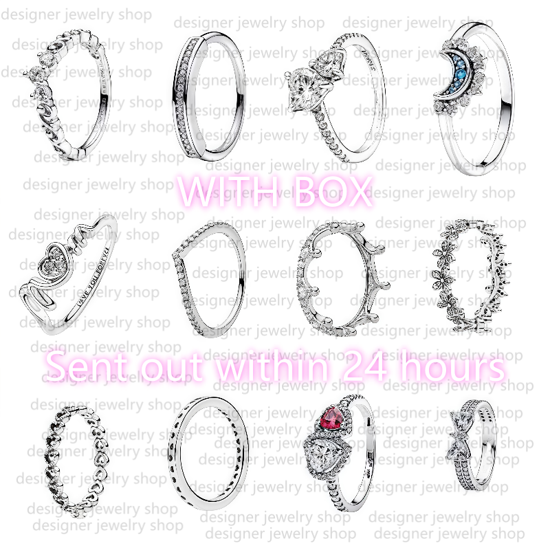 Luxury Jewelry 925 Silver Ring Heart shaped Gold Ring Women's Designer Sparkling Diamond Ring Wedding Ring