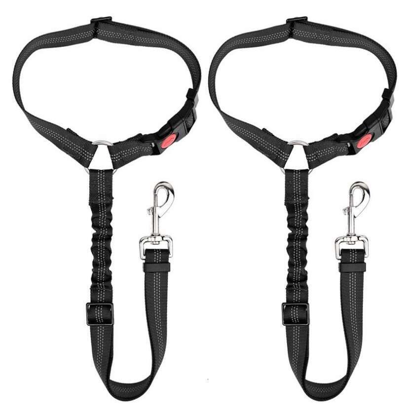 Pet Supplies Car Seat Belt Round Ring Dog Retractable Elastic Reflective Glow-in-the-Dark Cat Leash