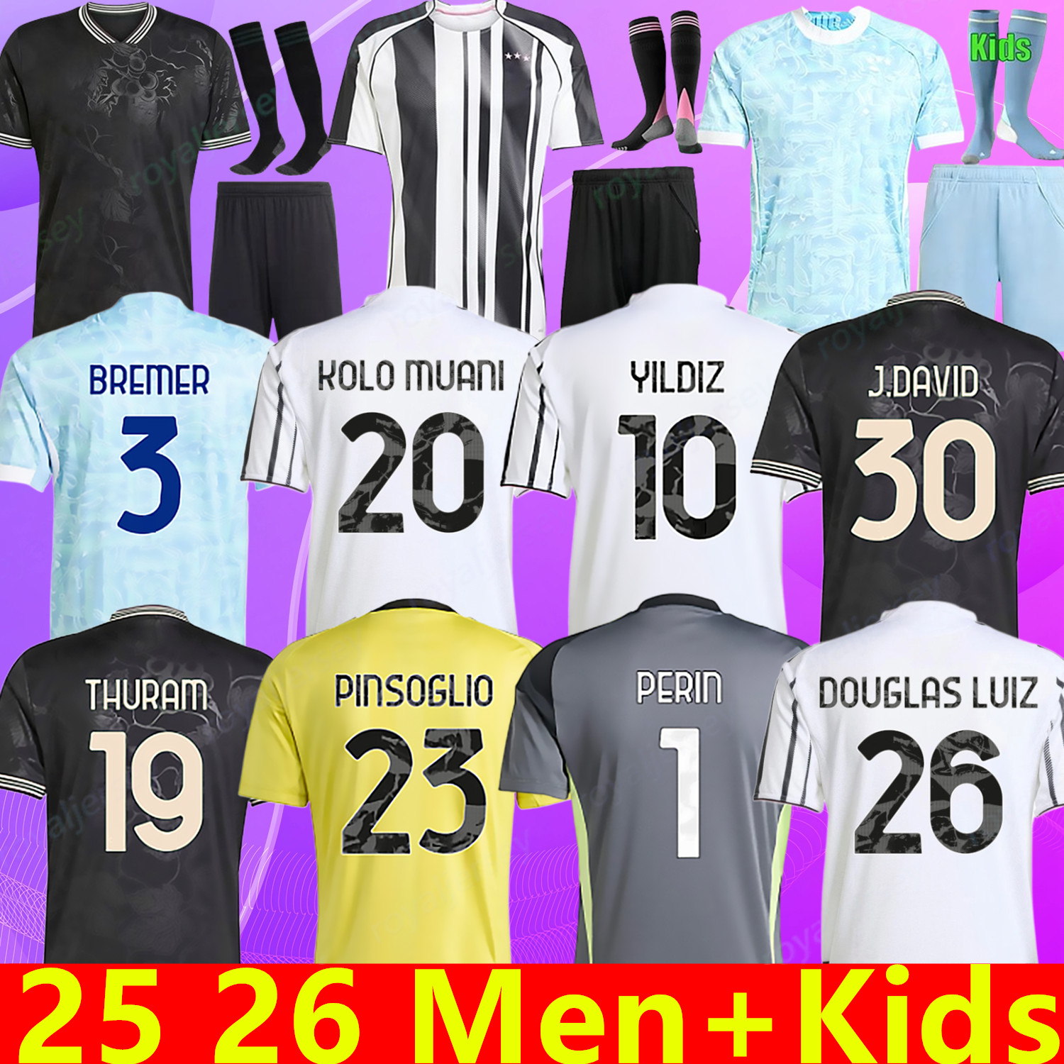 25 26 YILDIZ OPENDA BREMER soccer jerseys 2025 2026 J.DAVID football shirt KOOPMEINERS THURAM F.CONCEICAO VLAHOVIC men kids Kit top CAMBIASO E.ZHEGROVA