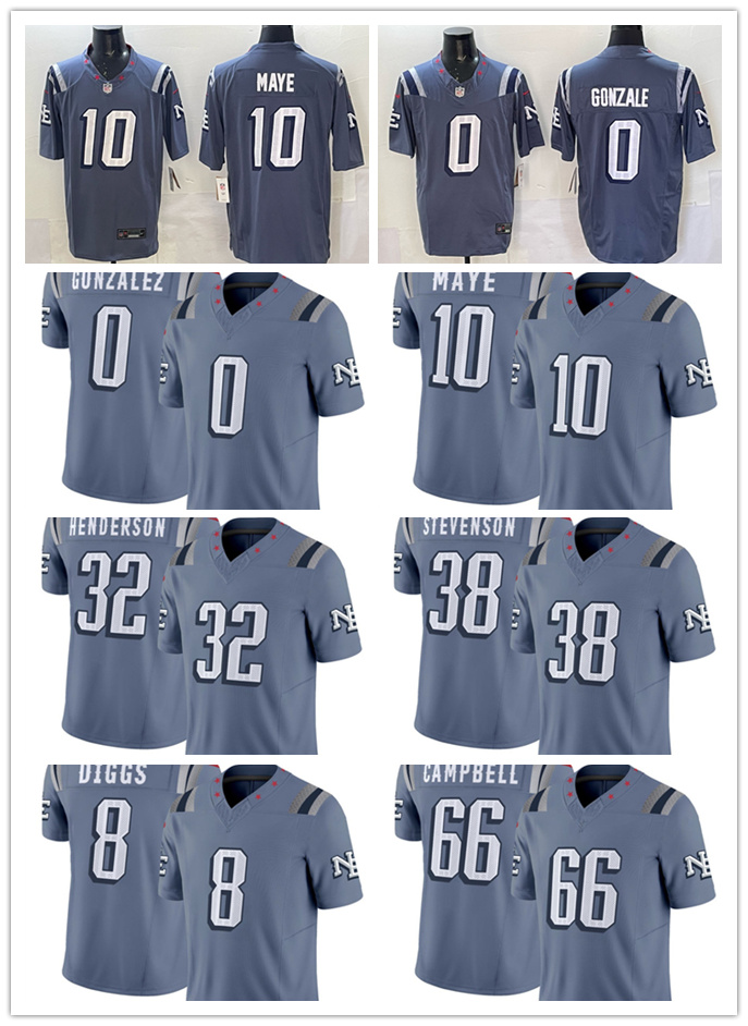 NFL Patriots Drake Maye Christian Gonzalez Hunter Henry Rhamondre Stevenson Stefon Diggs 2025 Rivalries Collection Limited Jersey