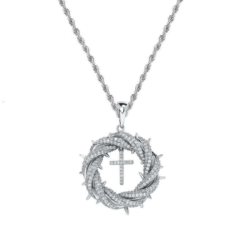 Hip Hop Vintage Cross Pendant Necklace Gold Plated Women Mens Religion Jewelry