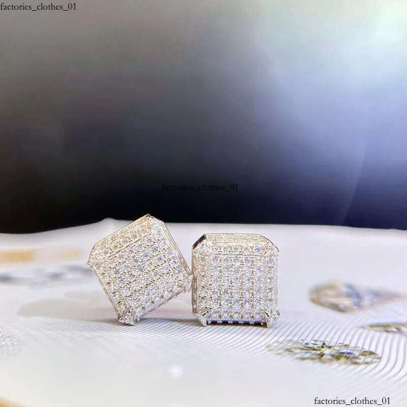 Fashion Jewelry Beautiful Fine Box Packaging Sterling Sliver Moissanite Earrings For Men Or Women