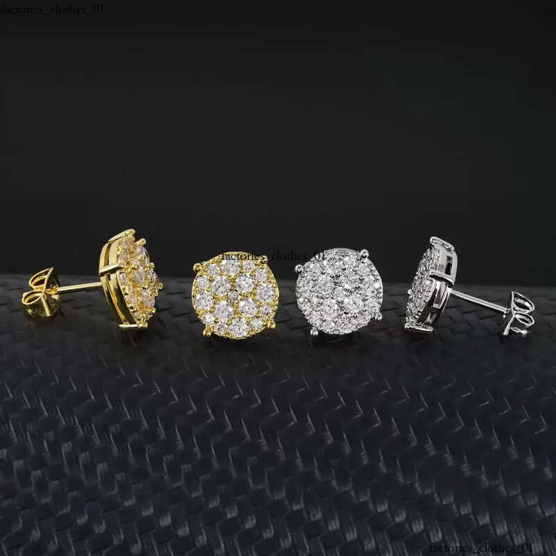 Hot Wholesale Unique Small Fancy Shiny 10K Real Gold Dia Moissanite Stud Earrings For Men