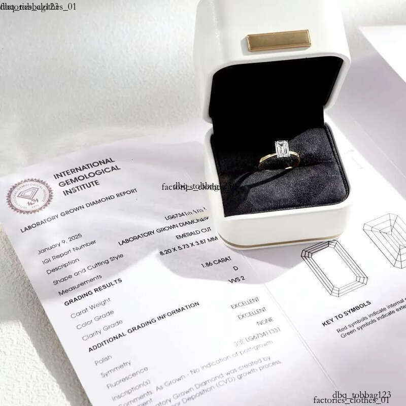 Solid 14K Gold 2CT D VS1 Emerald Cut Lab Rings IGI Wedding Dia Engagement Ring for Her