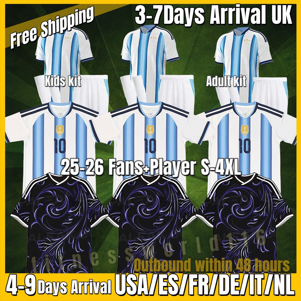 S-4XL 25 26 sArgentinas 50th soccer jerseys New style MESSIS MARTINEZ DI MARIA MARADONA FERNANDEZ DE PAUL 26 World Cup ROMERO DI MARIA kids Kits sets football Shirt S-4XL