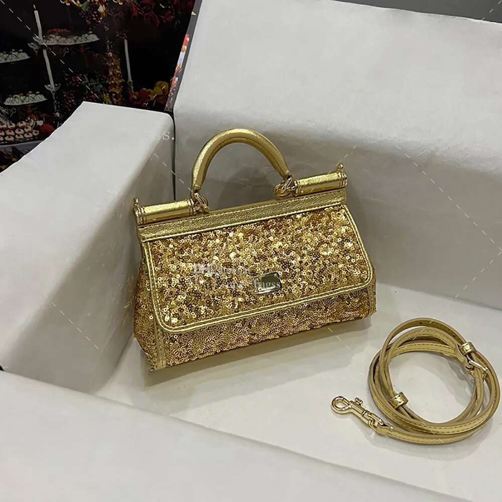 20A designer mini sequin shoulder 18CM crossbody evening bag with box handbag