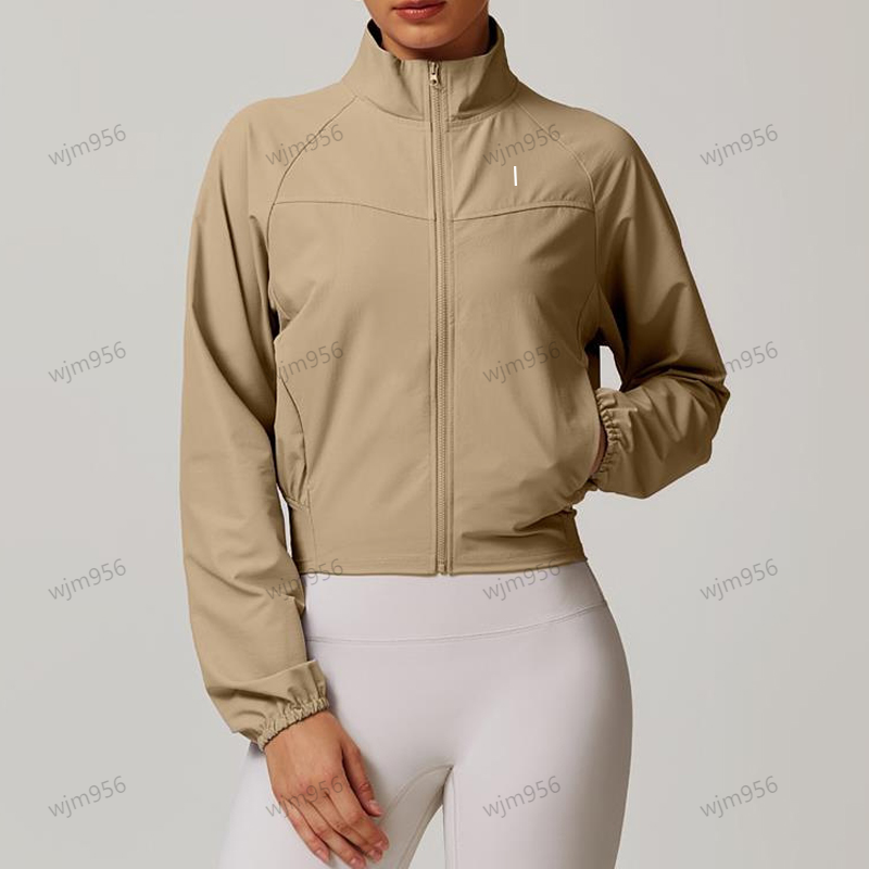 Yoga jacket Womens Windproof Sports Coat Long sleeved workout Clothes Quick-drying Long Sleeve Top sportswear Thin outerwear active wear women