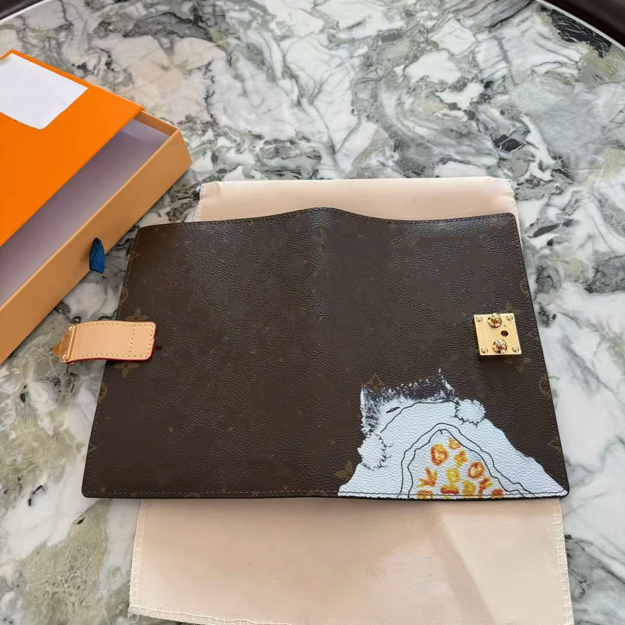Designer Jane Notebook Grace Cat Desk Agenda Cover Notebook Leather Old Flower Cartoon Business Work Meeting Note Card Case Holder Wallets Passport Gi1389