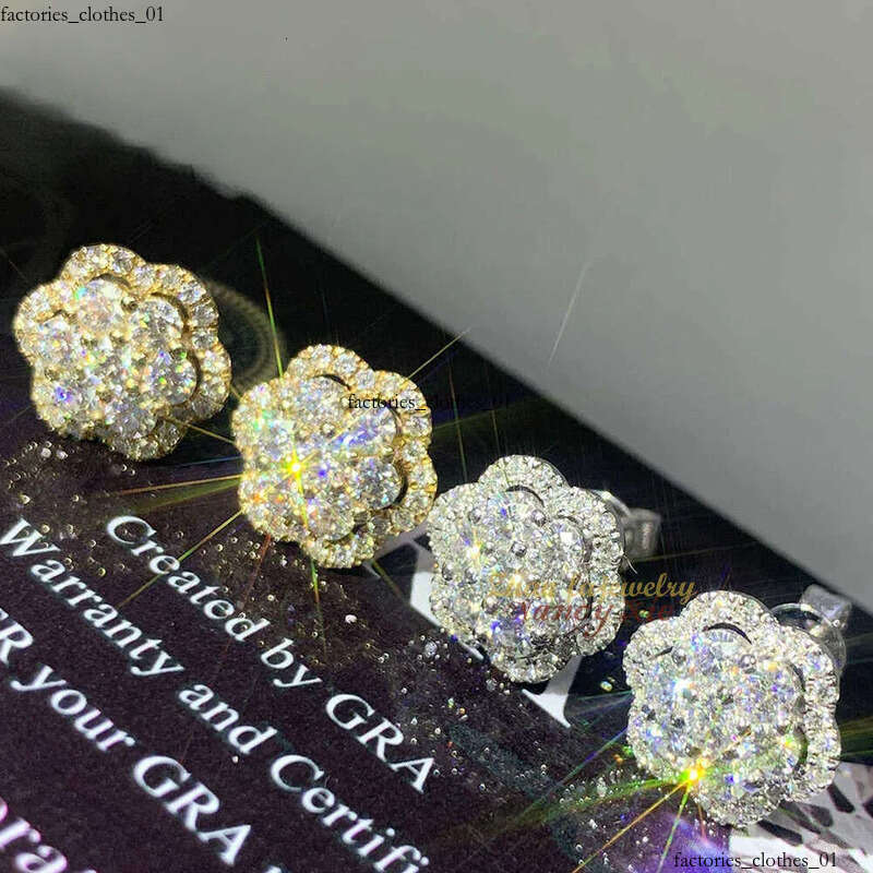 Hot Wholesale Unique Small Fancy Shiny 10K Real Gold Dia Moissanite Stud Earrings For Men