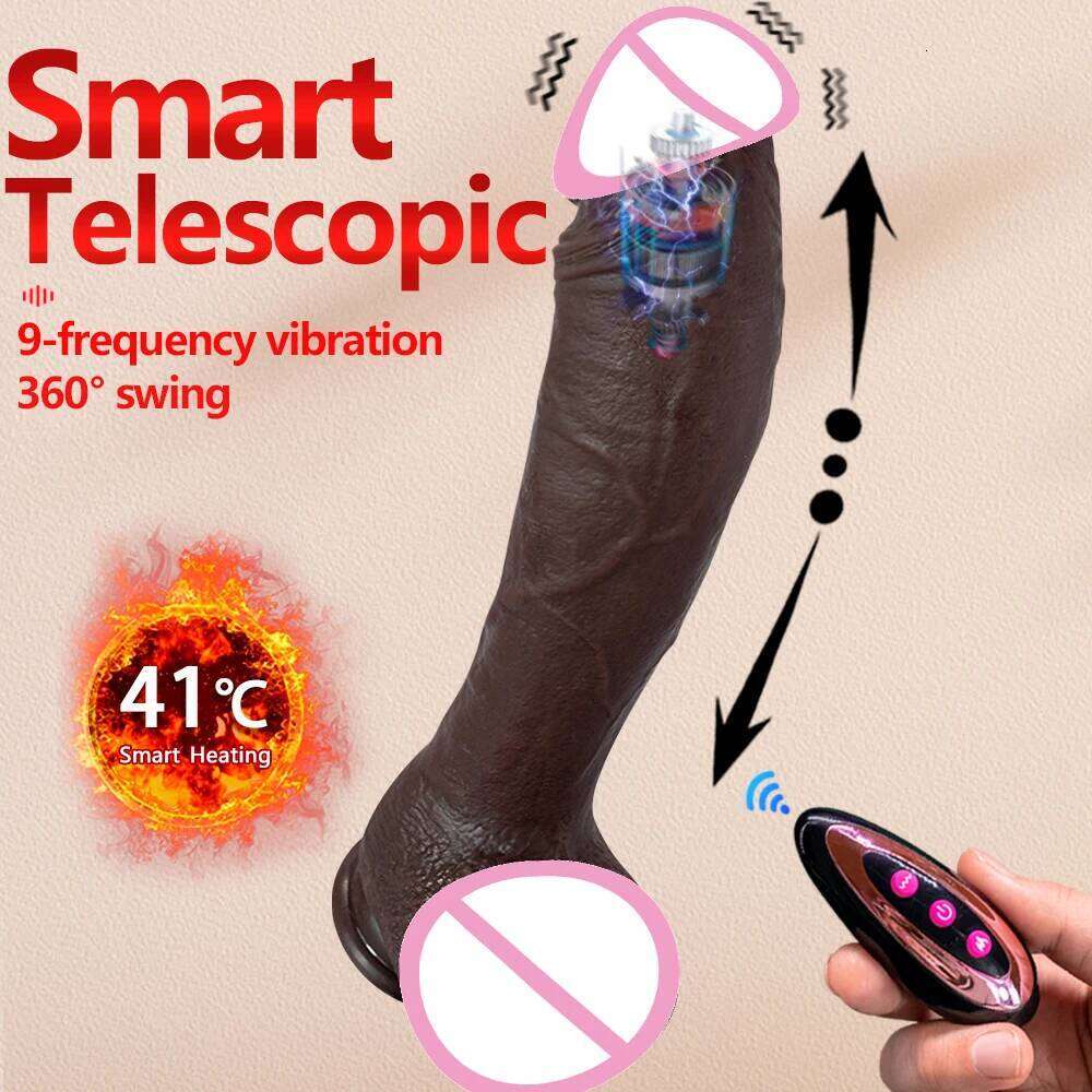 XXXXL Long black Heated Telescopic Super long Huge Anal Dildo Large Realistic Vibrator Sex Toys For Women 666