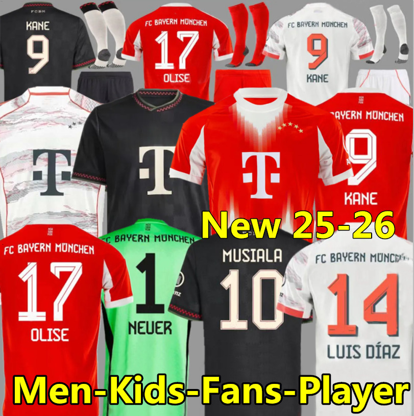24 25 26 KANE BSTN soccer jerseys SANE BAYERNS Firstever MUNICH DANKE FRANZ GNABRY OLISE DAVIES KIMMICH football shirt SPECIAL 2025 2026 Kids uniforms