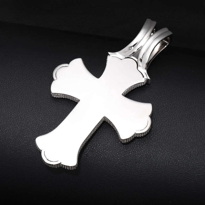 TopBling Hip Hop Full 5A T Zircons Large Cross Pendant Necklace Mens Religious Jewelry
