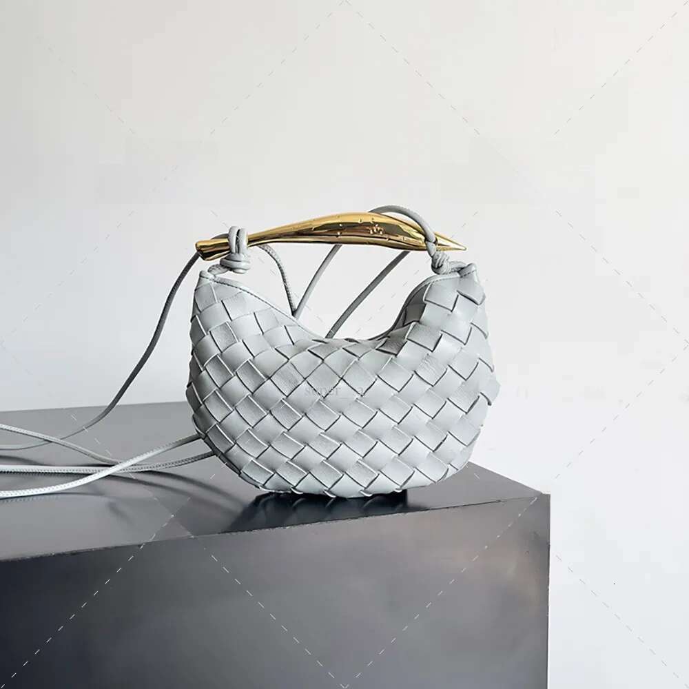 20A mirror high-quality designer mini crossbody 20CM shoulder bag sheepskin handbag knitted leather top handle strap