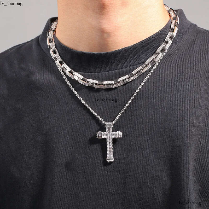 Mens Iced Out Chains Fashion Hip Hop Necklace Gold Sier Square Box Chain Jewelry 4mm 8mm 825 aaa